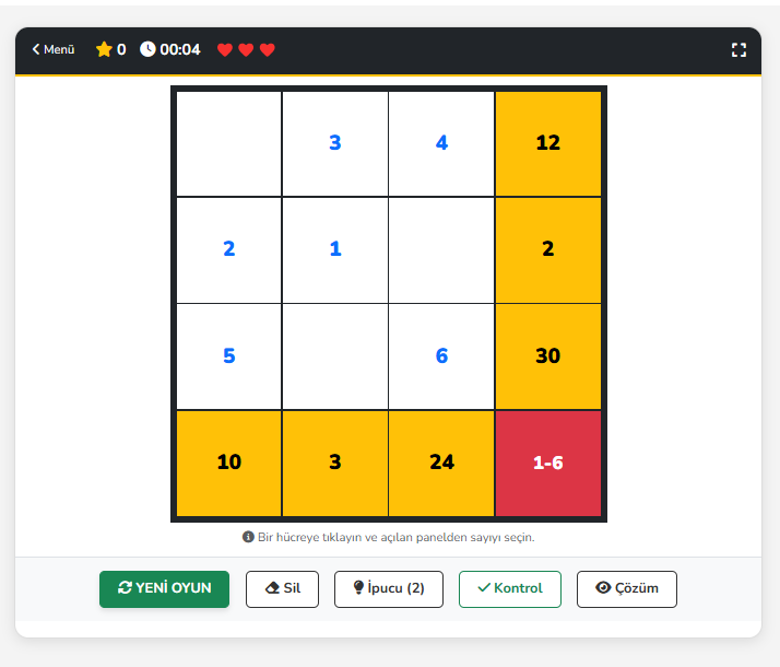 Çarpmaca Zeka Oyunu